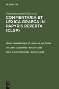 Cover: Aristophanes - Bacchylides - De Gruyter