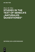 Cover: Studies in the Text of Seneca's "Naturales Quaestiones" - De Gruyter