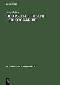 Abbildung von: Deutsch-lettische Lexikographie - De Gruyter