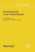 Cover: Der Kommentar in der Fr&uuml;hen Neuzeit - De Gruyter