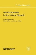 Cover: Der Kommentar in der Fr&uuml;hen Neuzeit - De Gruyter
