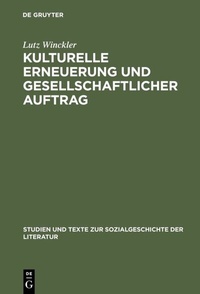 Abbildung von: Kulturelle Erneuerung und gesellschaftlicher Auftrag - De Gruyter