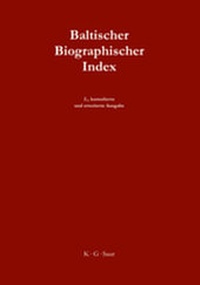 Enlarge image Cover: Baltischer Biographischer Index / Baltic Biographical Index - De Gruyter