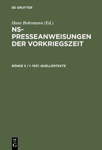 Abbildung von: 1937. Quellentexte - De Gruyter Saur
