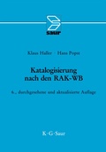 Cover: Katalogisierung nach den RAK-WB - De Gruyter Saur