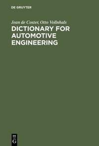 Abbildung von: Dictionary for Automotive Engineering - De Gruyter Saur