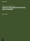 Bild: Archiv für Geschichte des Buchwesens / 1988 - De Gruyter
