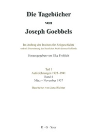 Abbildung von: März-November 1937 - De Gruyter Saur