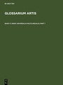 Cover: Glossarium Artis / Index Universalis Multilingualis - De Gruyter
