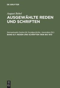 Cover: Reden und Schriften 1906 bis 1913 - De Gruyter Saur