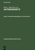 Cover: Aktiengesetz / Mitbestimmungsgesetz; &sect;&sect; 118-149 - De Gruyter