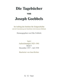 Abbildung von: Dezember 1937 - Juli 1938 - De Gruyter Saur