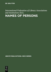 Abbildung von: Names of Persons - De Gruyter