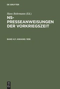 Cover: Anhang: 1936 - De Gruyter Saur