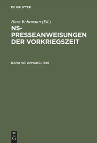 Enlarge image Cover: Anhang: 1936 - De Gruyter Saur