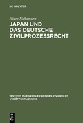 Cover: Japan und das deutsche Zivilprozessrecht - De Gruyter