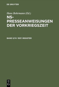 Abbildung von: 1937. Register - De Gruyter Saur