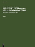 Cover: Deutsche literarische Zeitschriften 1880-1945 - De Gruyter Saur