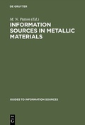 Cover: Information Sources in Metallic Materials - De Gruyter Saur