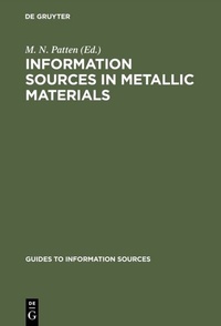 Abbildung von: Information Sources in Metallic Materials - De Gruyter Saur