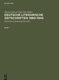 Cover: Deutsche literarische Zeitschriften 1880-1945 - De Gruyter