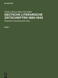 Cover: Deutsche literarische Zeitschriften 1880-1945 - De Gruyter Saur