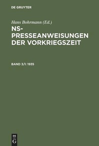 Enlarge image Cover: 1935 - De Gruyter Saur
