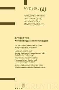 Abbildung von: Erosion von Verfassungsvoraussetzungen - De Gruyter