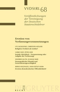 Abbildung von: Erosion von Verfassungsvoraussetzungen - De Gruyter