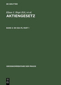 Enlarge image Cover: Aktiengesetz / §§ 53a-75 - De Gruyter