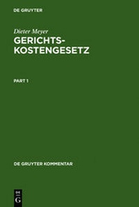 Enlarge image Cover: Gerichtskostengesetz - De Gruyter