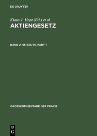 Abbildung von: Aktiengesetz / §§ 53a-75 - De Gruyter