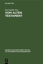 Cover: Vom Alten Testament - De Gruyter
