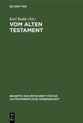 Cover: Vom Alten Testament - De Gruyter