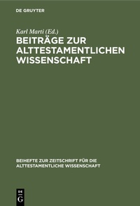 Abbildung von: Beiträge zur alttestamentlichen Wissenschaft - De Gruyter