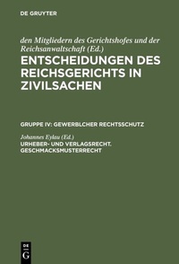 Abbildung von: Urheber- und Verlagsrecht. Geschmacksmusterrecht - De Gruyter