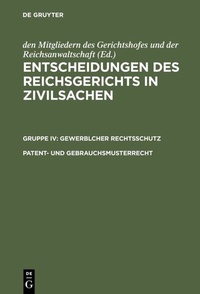 Abbildung von: Patent- und Gebrauchsmusterrecht - De Gruyter
