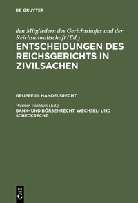 Abbildung von: Bank- und Börsenrecht. Wechsel- und Scheckrecht - De Gruyter