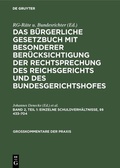 Cover: Einzelne Schuldverh&auml;ltnisse, &sect;&sect; 433-704 - De Gruyter