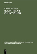 Cover: Elliptische Funktionen - De Gruyter