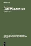 Cover: Notkers Boethius - De Gruyter