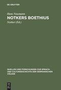 Cover: Notkers Boethius - De Gruyter