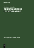 Cover: Germanistische Lexikographie - De Gruyter Mouton
