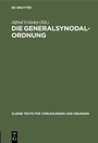 Cover: Die Generalsynodal-Ordnung - De Gruyter