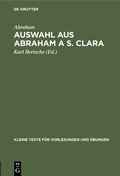 Cover: Auswahl aus Abraham a S. Clara - De Gruyter