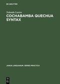 Cover: Cochabamba Quechua Syntax - De Gruyter Mouton