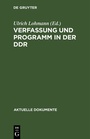 Cover: Verfassung und Programm in der DDR - De Gruyter