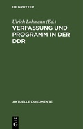 Cover: Verfassung und Programm in der DDR - De Gruyter