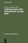 Cover: Verfassung und Programm in der DDR - De Gruyter
