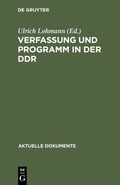 Cover: Verfassung und Programm in der DDR - De Gruyter